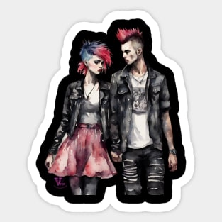 Romantic Punk Couple Sticker